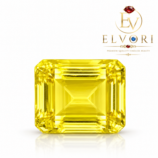 36.41 Cts Natural Yellow Lemon Quartz Emerald Cut Loose Gemstone